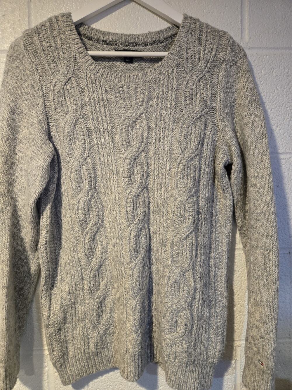 Womens Tommy Hilfiger Gray Wool Sweater Size M